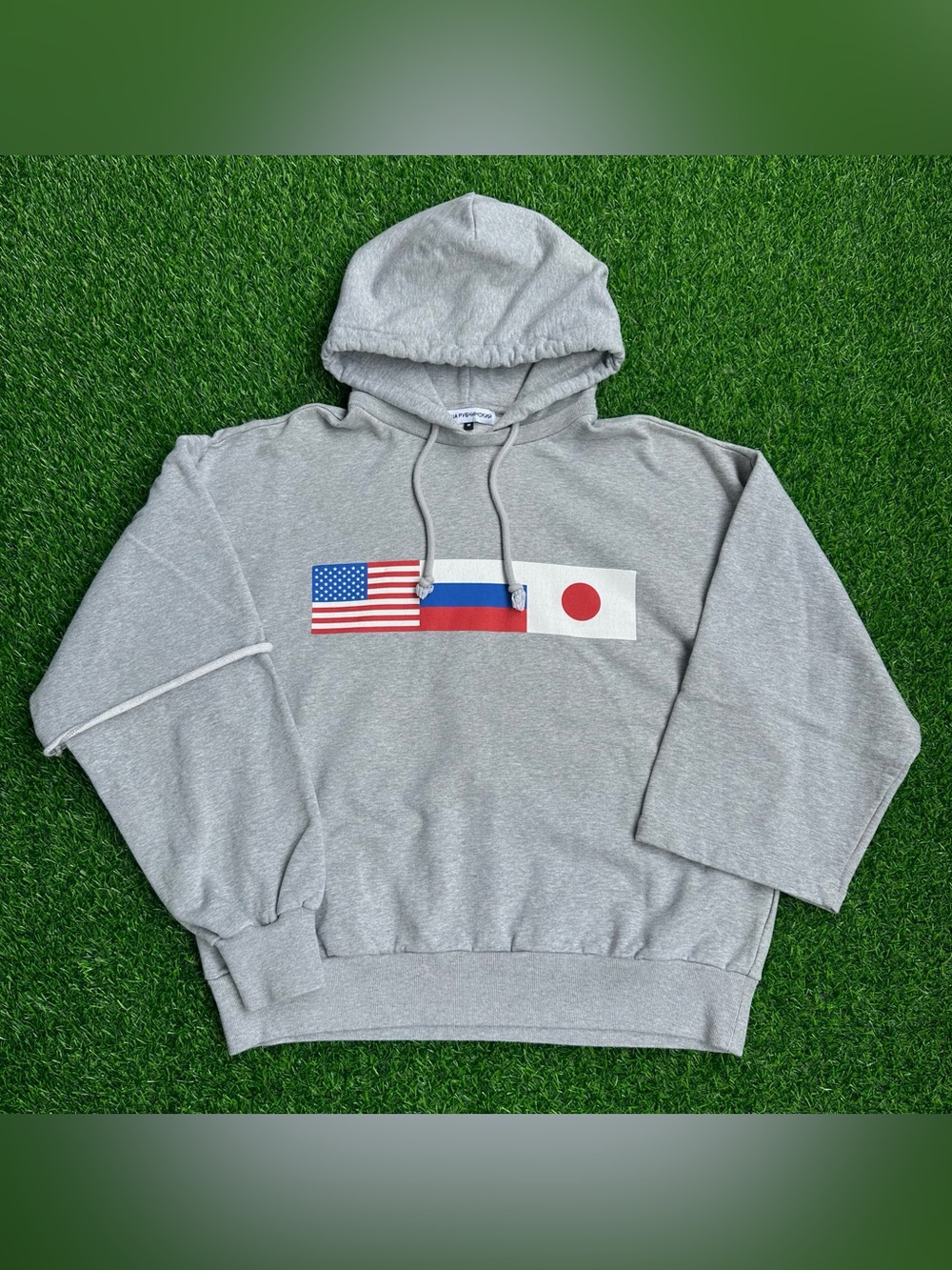 Gosha Rubchinskiy 18AW Double Sleeve Flags Grey Hoodie
